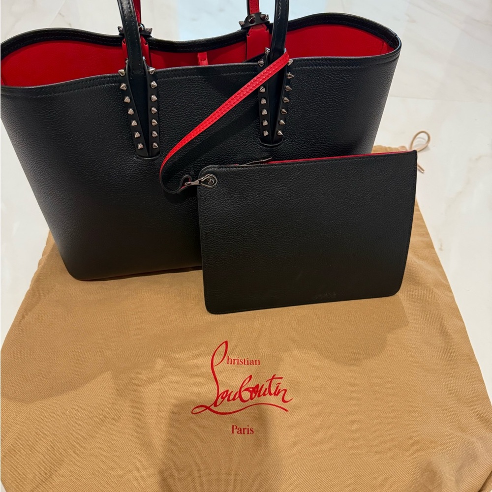 Christian Louboutin Black and Red Tote Bag